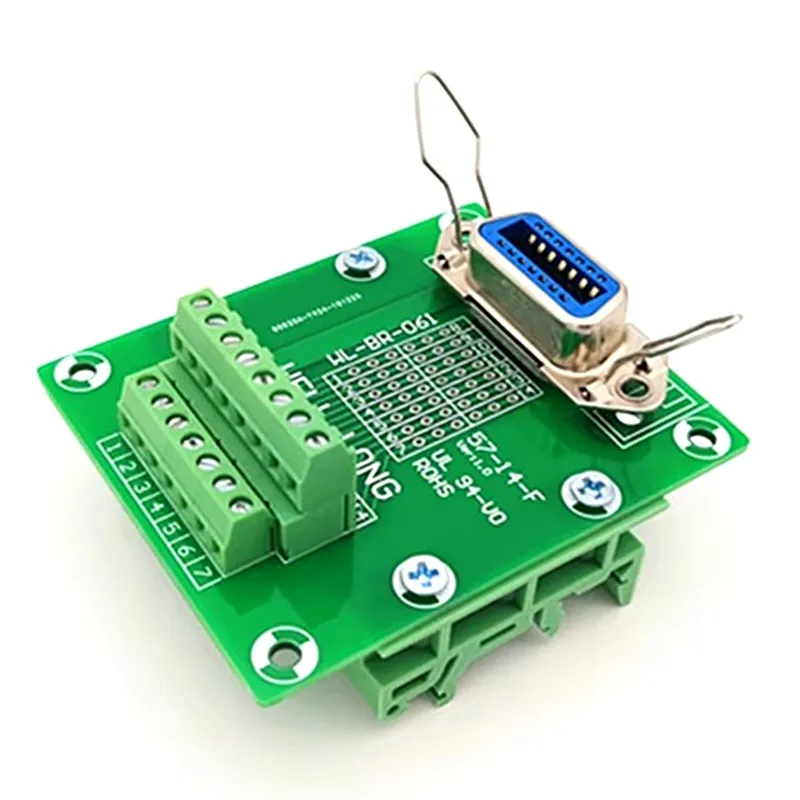 

DIN Bracket mounting 57 Series Connectors Printer Interface 14-Pin 0.085" Female Header Connector Breakout Board .