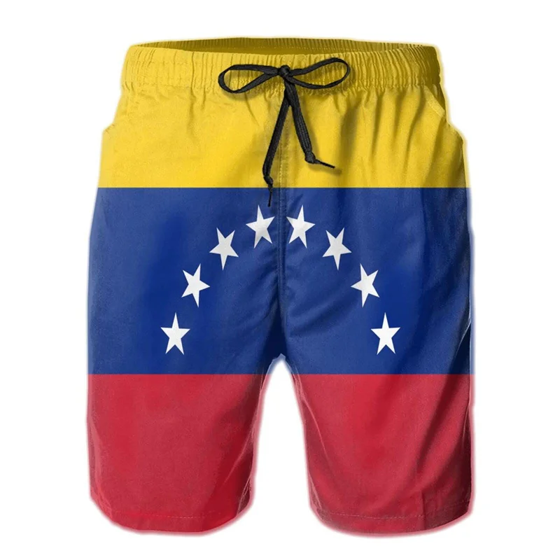 

3d Print Venezuela Flag Short Pants Casual Street Summer Beach Shorts For Men Cool Surf Board Shorts Quick Dry Swim Trunks