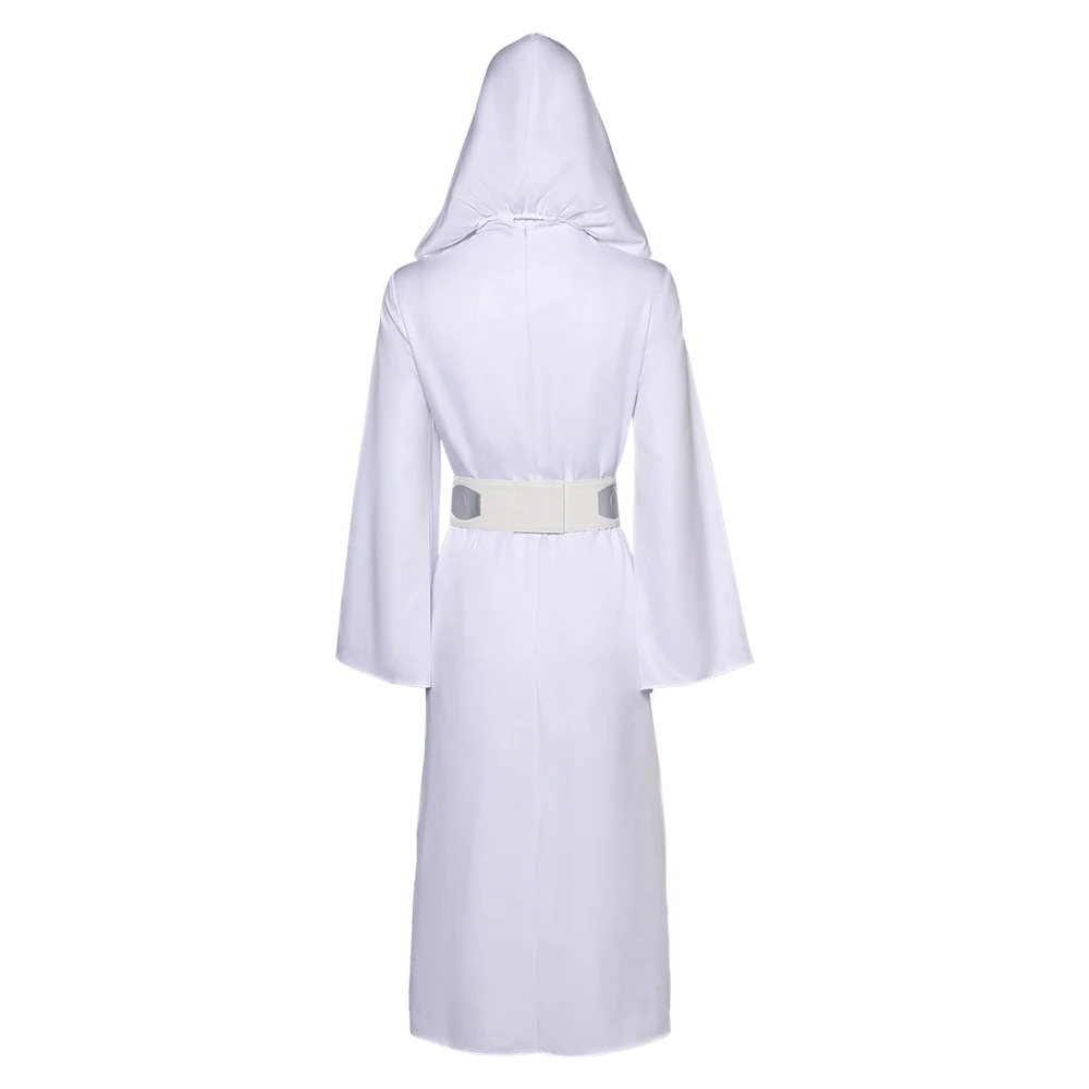 Leia Cosplay Cloak Costume Adult Women Princess Dress Fantasia Robe Belt Wig Outfits Halloween Carnival Party Suit