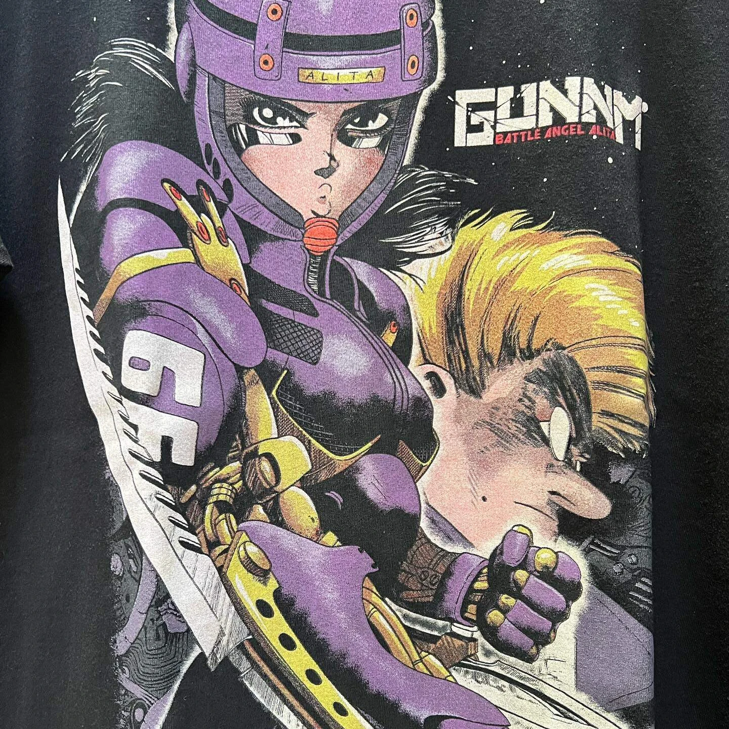 Battle Angel Alita Gunnm Gally Motorball Cyberpunk Anime Manga Grafik T-Shirt Baumwolle Herren Damen T-Shirt Sommer Vintage Streetwear – Detail 3
