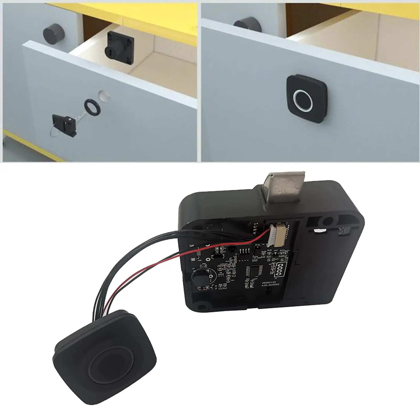 

Electronic Cabinet Lock Fingerprint Locker Hidden DIY for Wooden Drawer