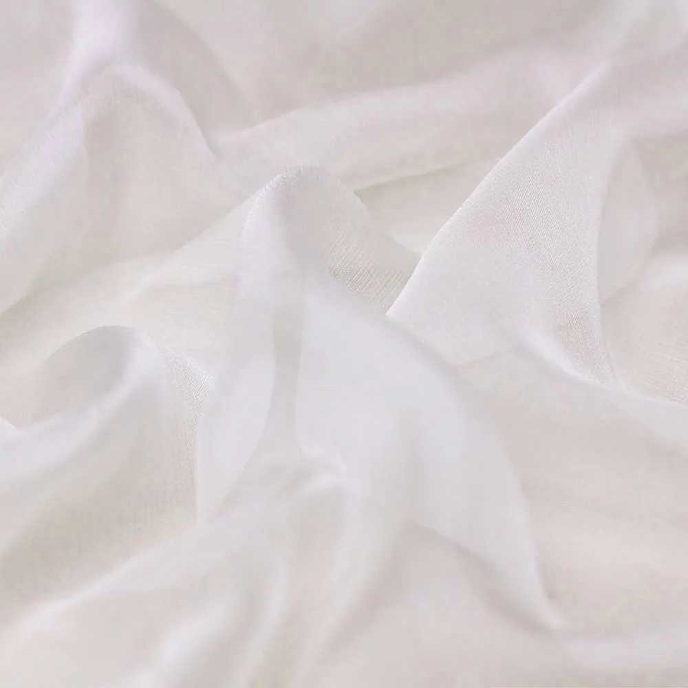 Luxury Thin Tulle Soie Fabric 100% Natural Silk Chiffon 6 momme Width 140cm Wedding Dress Material White Color 2147