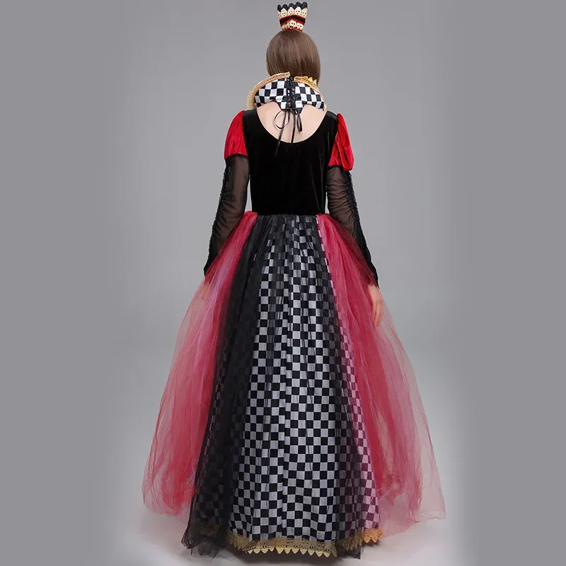 Fantasia de Halloween des aventures d'Alice au pays des merveilles, fantasia de show de la reine rouge, cœur de pêche, jeu de