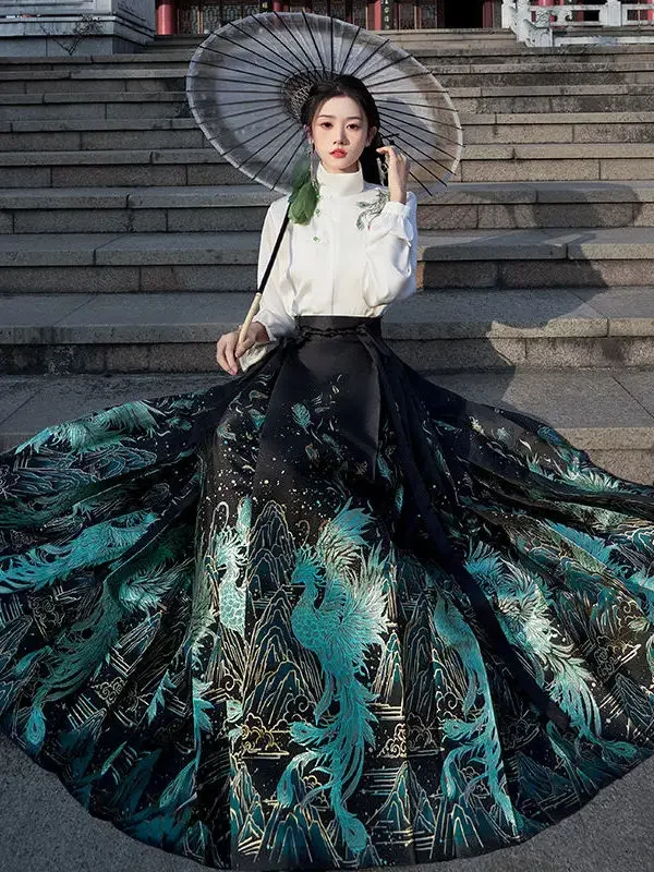 Gonna con faccia di cavallo Hanfu della dinastia Ming in stile cinese Abiti in stile antico Abito da ballo classico 2025 Primavera