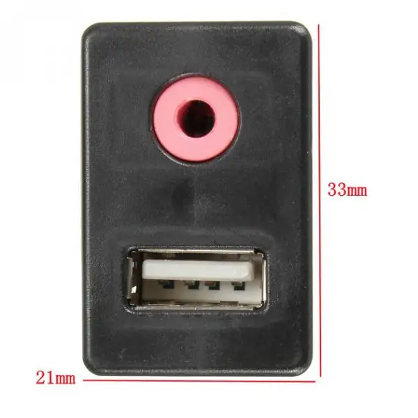 USB AUX Adapter Socket 3.5mm Jack Car board Mounted Extension Cable image 3