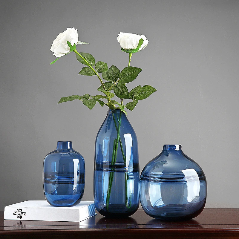 Glass Vase Transparent Glass Hydroponics Flower Arrangement Accessories Flower Vase Home Accessories Decoration Vases Decor