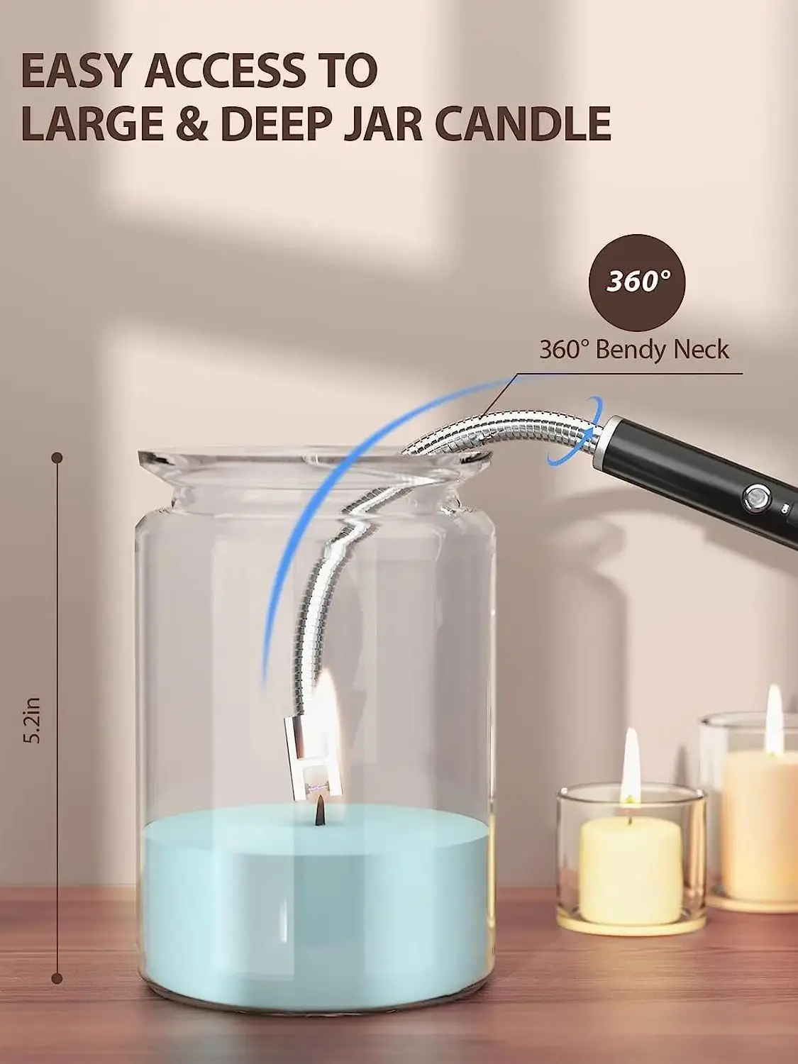 New Barbecue USB Arc Lighter Rechargeable Long Candle Kitchen Gas Stove Lighter Windproof Plasma Arc Flameless Lighter