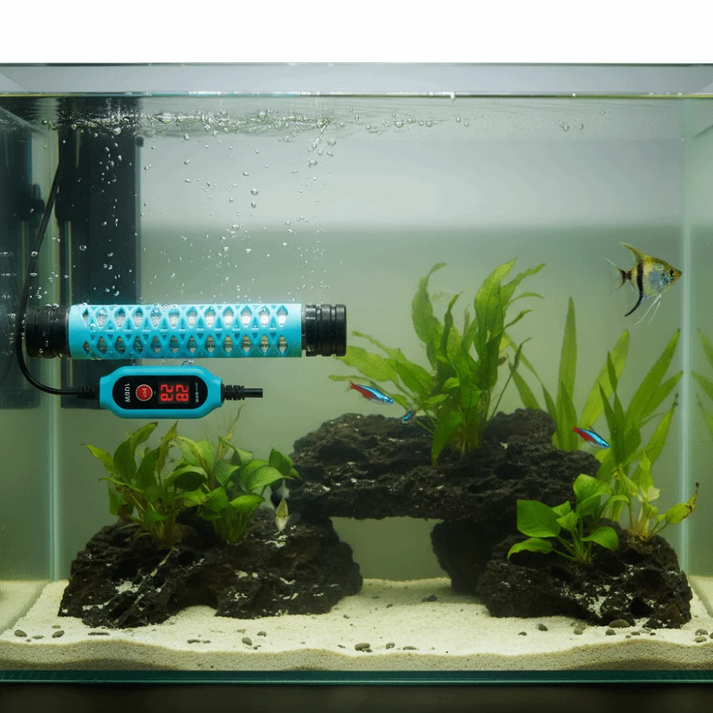 

15-34°C Fish Tank Heating Rod Adjustable LCD Display Water Heating Rod Automatic Power Saving Aquarium Submersible Heater