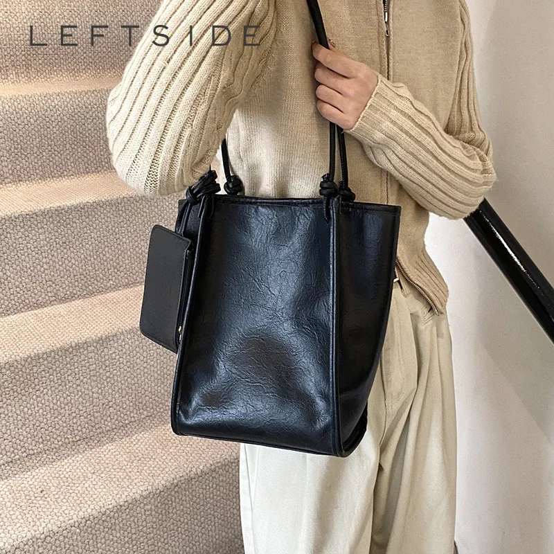 

LEFTSIDE 2 Pcs/set PU Leather Underarm Bags for Women 2024 Winter Y2K New Trend Designer Females Fashion Shoulder Bag Handbags