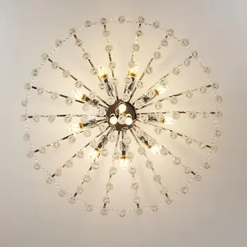 現代奢華水晶吊燈,適用於客廳、餐廳、臥室裝飾,銀色LED吸頂燈,室內照明燈具 10 最佳銷售 銀色吸頂燈 - №1