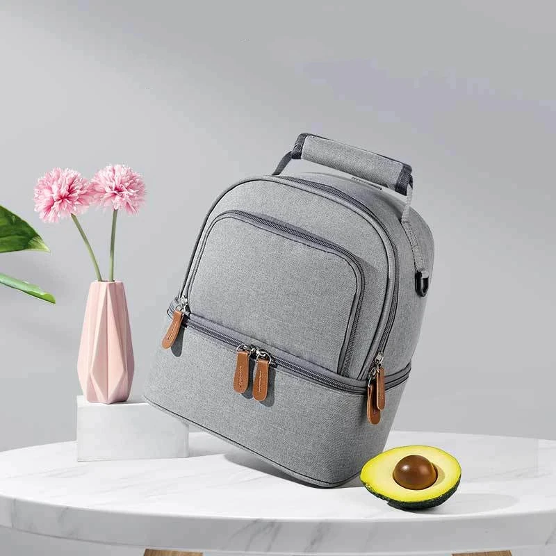 Large Capacity Hot Picnic School Food Lunch Bag Insulated Backpack Lunch Box Bags Fresh Cooler Breast Milk Fresh-keeping Handbag