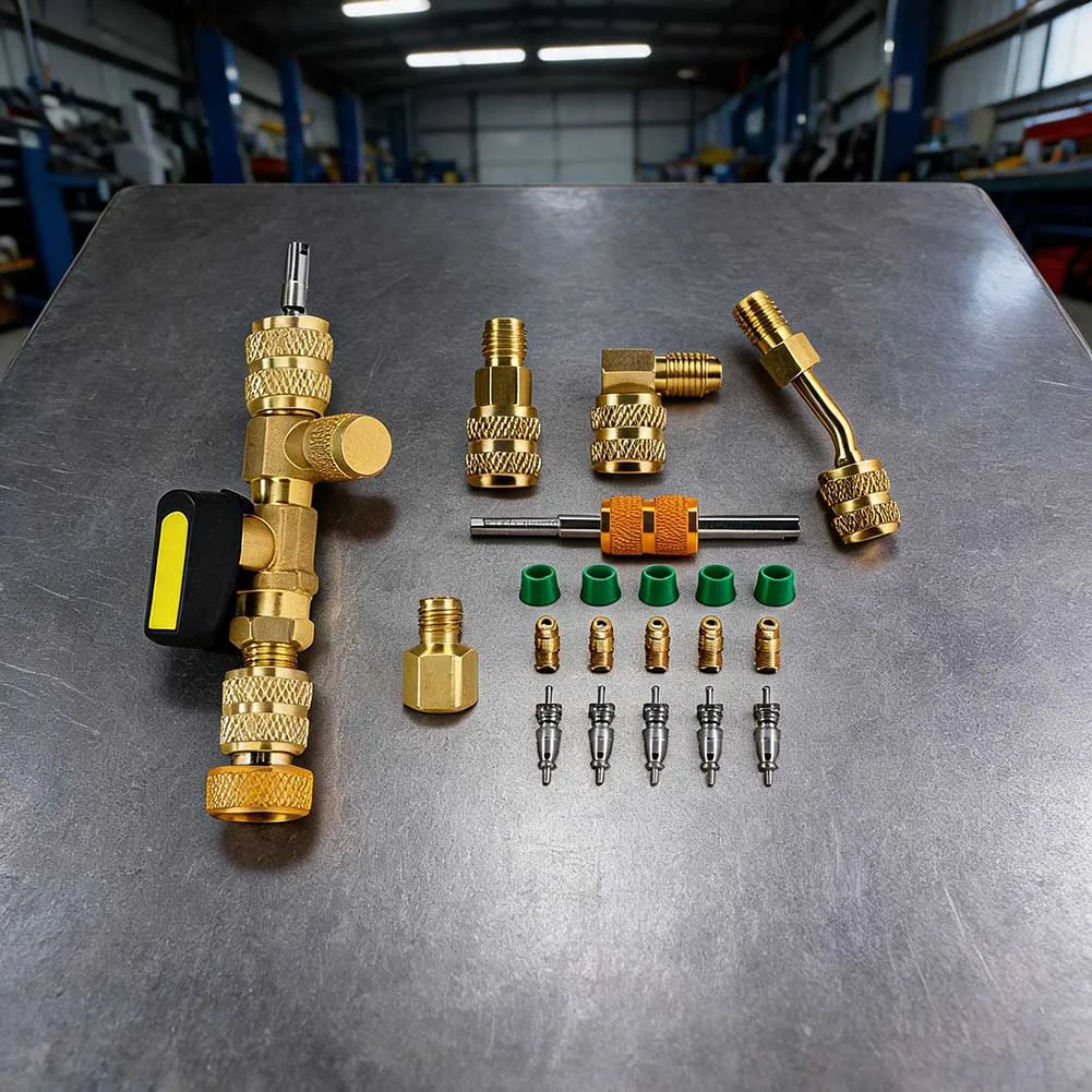 1set HVAC Quick Removal And Replacement Tool For A/C Valve Cores A/C Repair Wrench Removal Installation Tool Kit