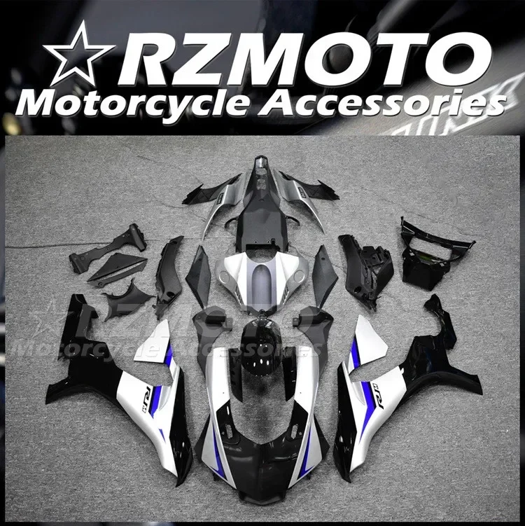 

4Gifts New ABS Motorcycle Fairings Kit Fit for YAMAHA YZF - R1 R1m 2015 2016 2017 2018 15 16 17 18 Bodywork Set Black Silver