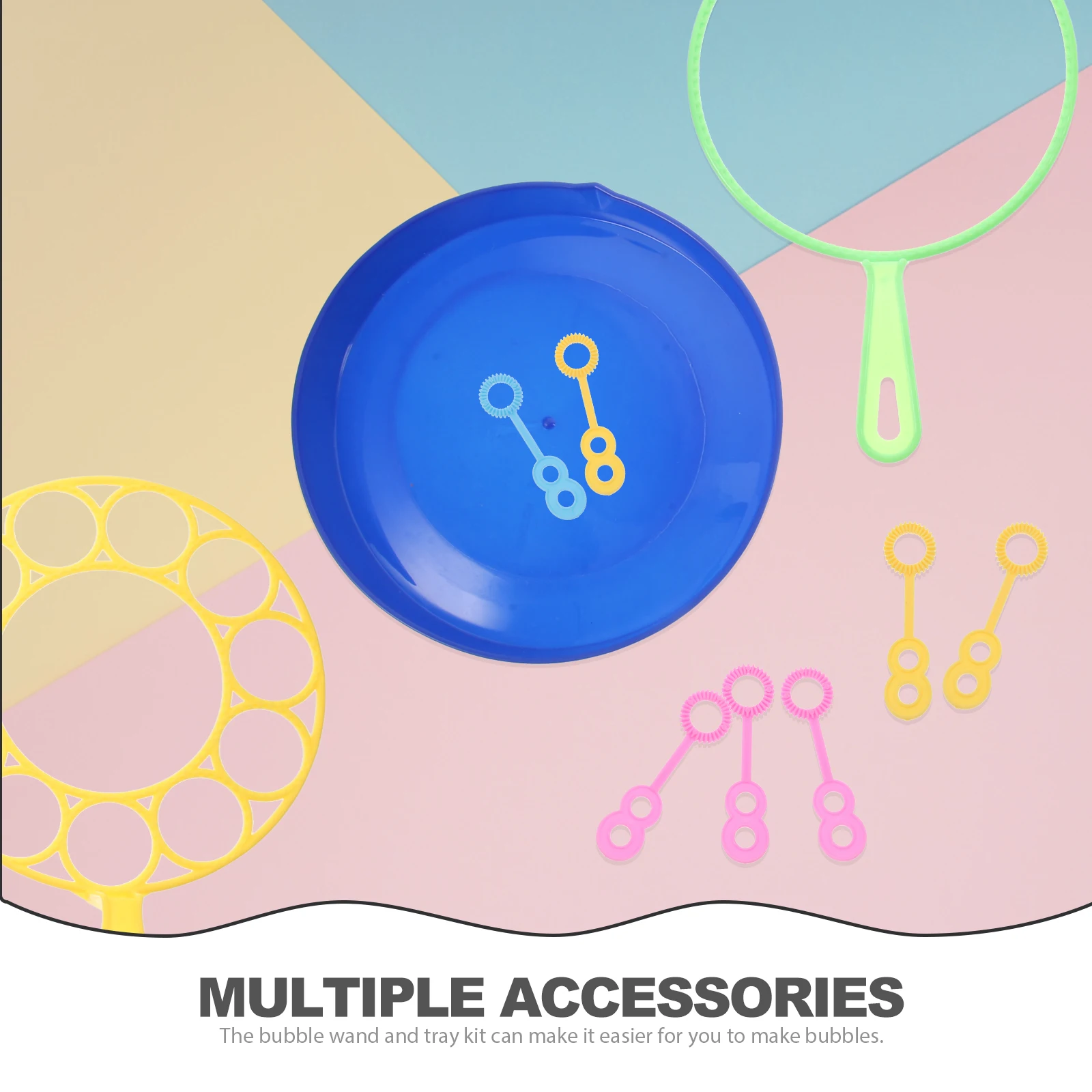 11 Piece Bubble Tool Set Large Blowing Wands Tray Kids Toys Sticks Maker Machine Reusable ABS Material Fun