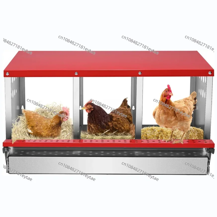 The fully galvanized egg trough box can be hung and can be laid flat with 3 holes of metal