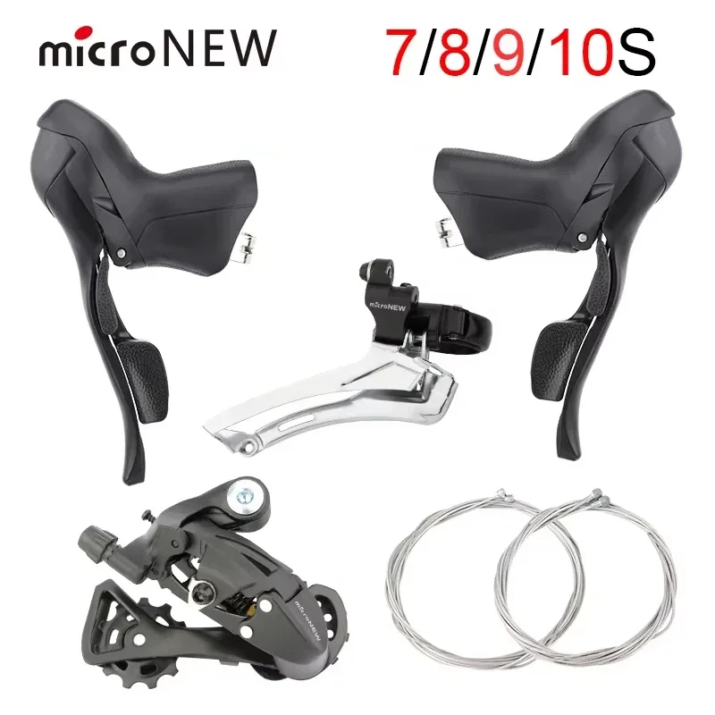 MicroNEW road dual control hand change 2s3s*7/8/9/10/ speed bicycle derailleur kit bike gear shifter 7/8/9/10speed derailleur