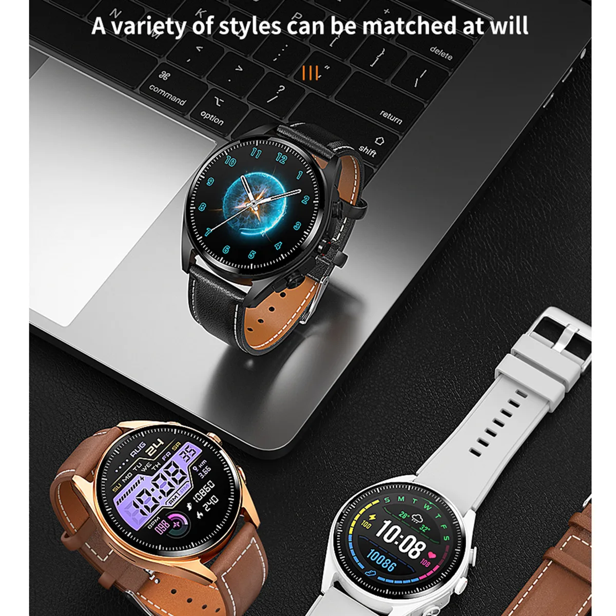 Smart Watch e auricolare Bluetooth Supporto interno Riproduzione musicale Rispondi Chiamate Notifica Mesage Assistente vocale AI Smartwatch 2025