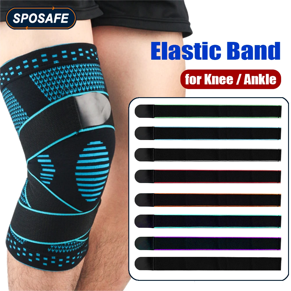 2Pcs Sports Elastic Bandage for Knee and Ankle Brace, Cross Fit Fitness Straps for Weight Lifting Squats Leg Compression Wraps