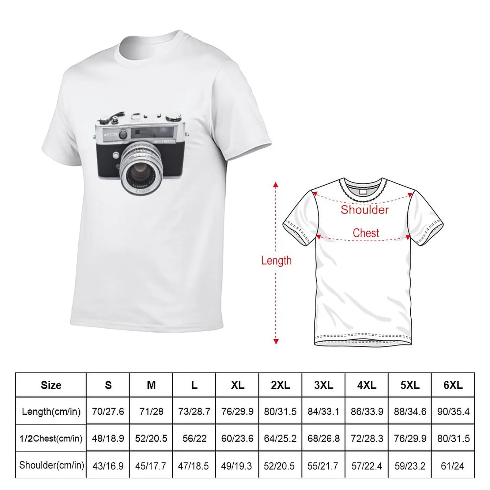 New Vintage Camera Yashica T-Shirt summer clothes plus size tops men t shirt