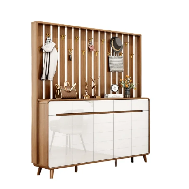 Multifunctional Chinese entrance cabinet Durable hanger shoe collection combination