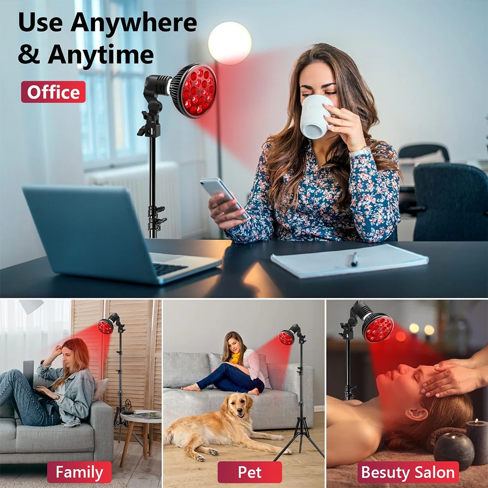 54W LED Red and Infrared Light Therapy Lamp 660nm&850nm for Face Body Skin Care Pain Relief  Device