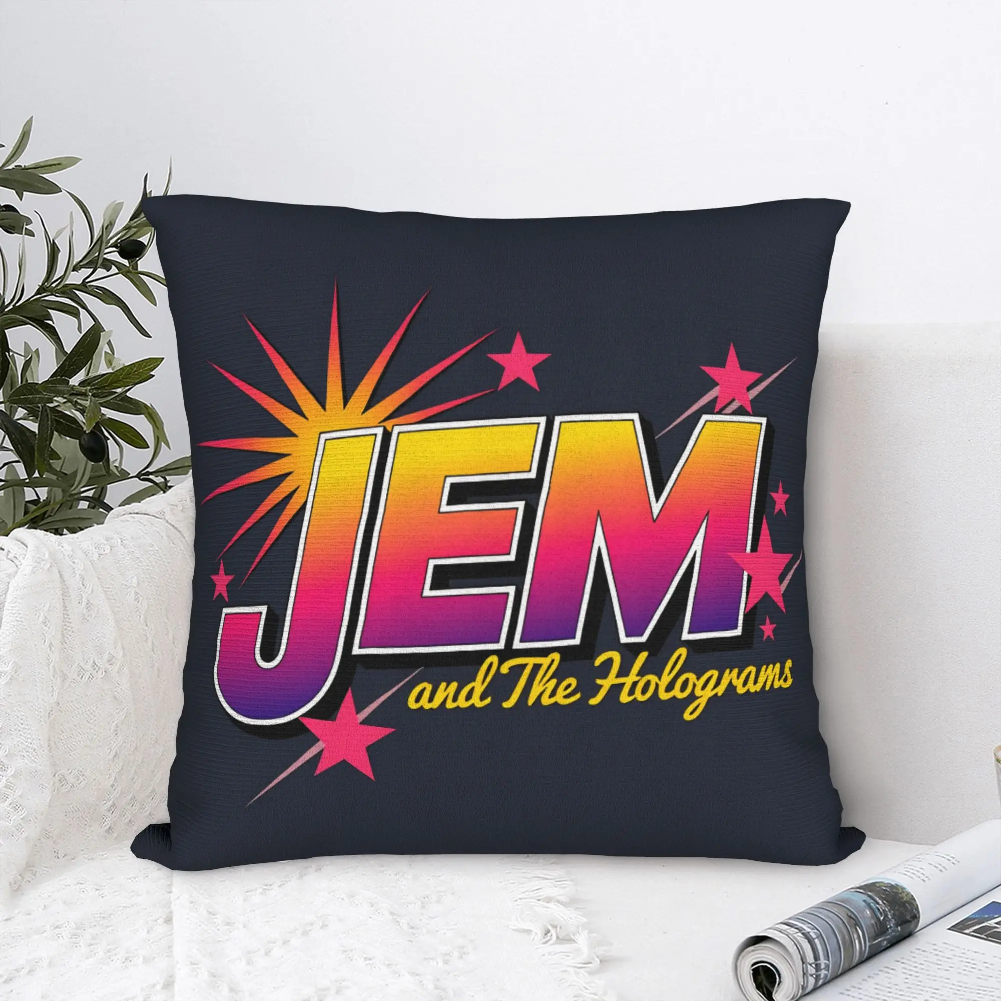 Kpop Jem and the Holograms Pillow Cover  Comfy Cushion Cover Vintage Pillow Case For Sofa Couch Bed Living Room