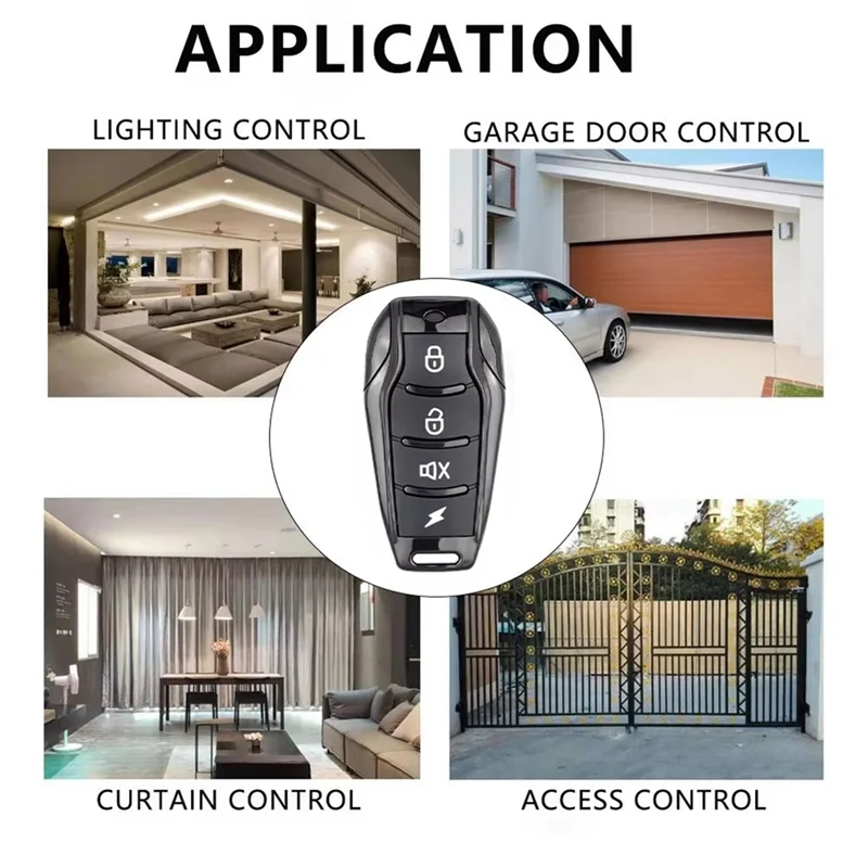Abridor de porta de garagem 4ch, duplicador de controle remoto 433mhz, cópia universal, chave de carro, controle remoto
