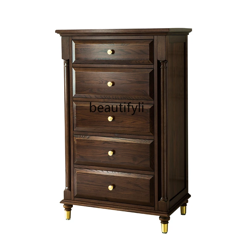 Light Luxury Chest of Drawers Chest of Drawer Chest of Drawers Bedroom Living Room Locker Solid Wood Ash Wood