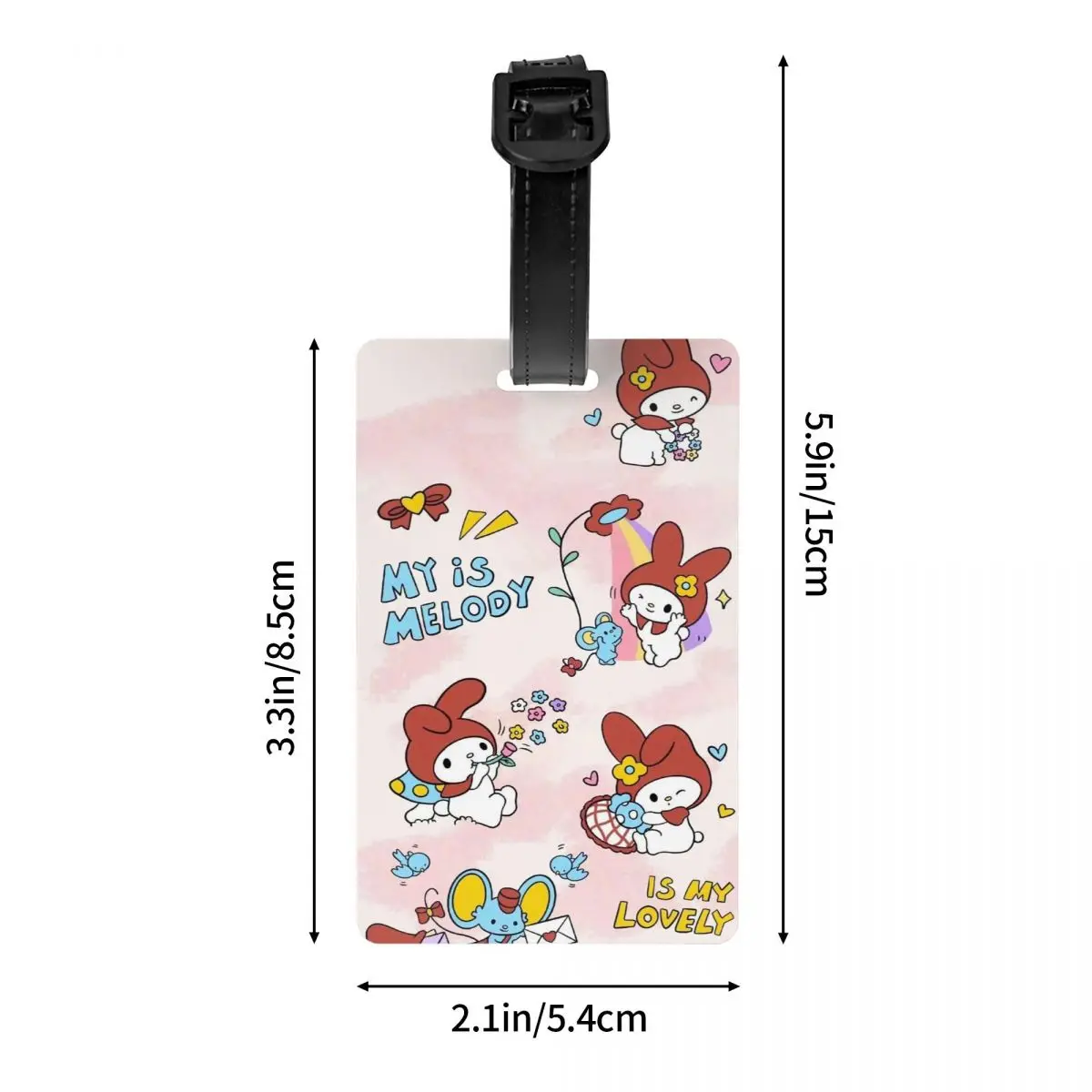 Custom Cartoons Melody Luggage Tag Travel Bag Suitcase Privacy Cover ID Label