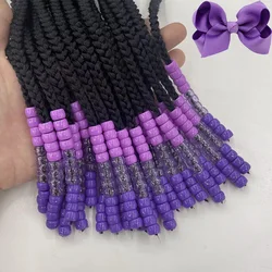 Kids Braid Ponytail dreadlock Extension with Bowknot Tie Clip in Braids Hair Extensions Wig Extensions for Girls kids Wigs