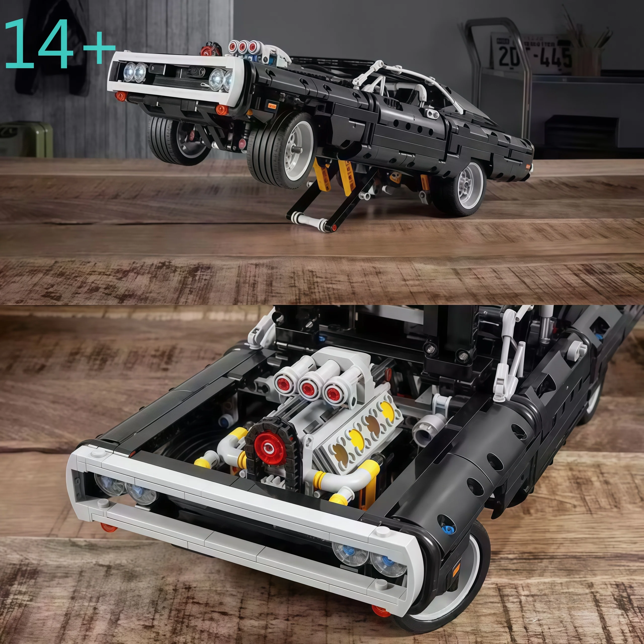 Kreatives Modellbauset: 3756-teiliger Technik-Bausatz Dodge Charger Rennwagen – Fast & Furious Filmfahrzeug-Bausteine
