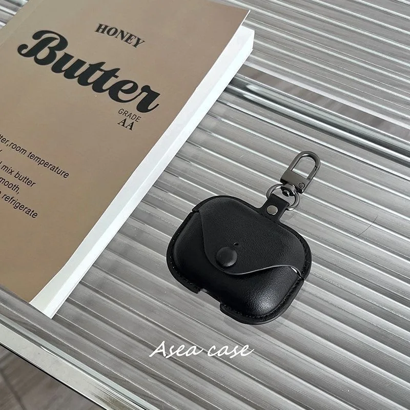 Funda de Cuero Retro Marrón para Auriculares Apple Airpods Pro3 con Cordón Corto, Compatible con Airpods3 4