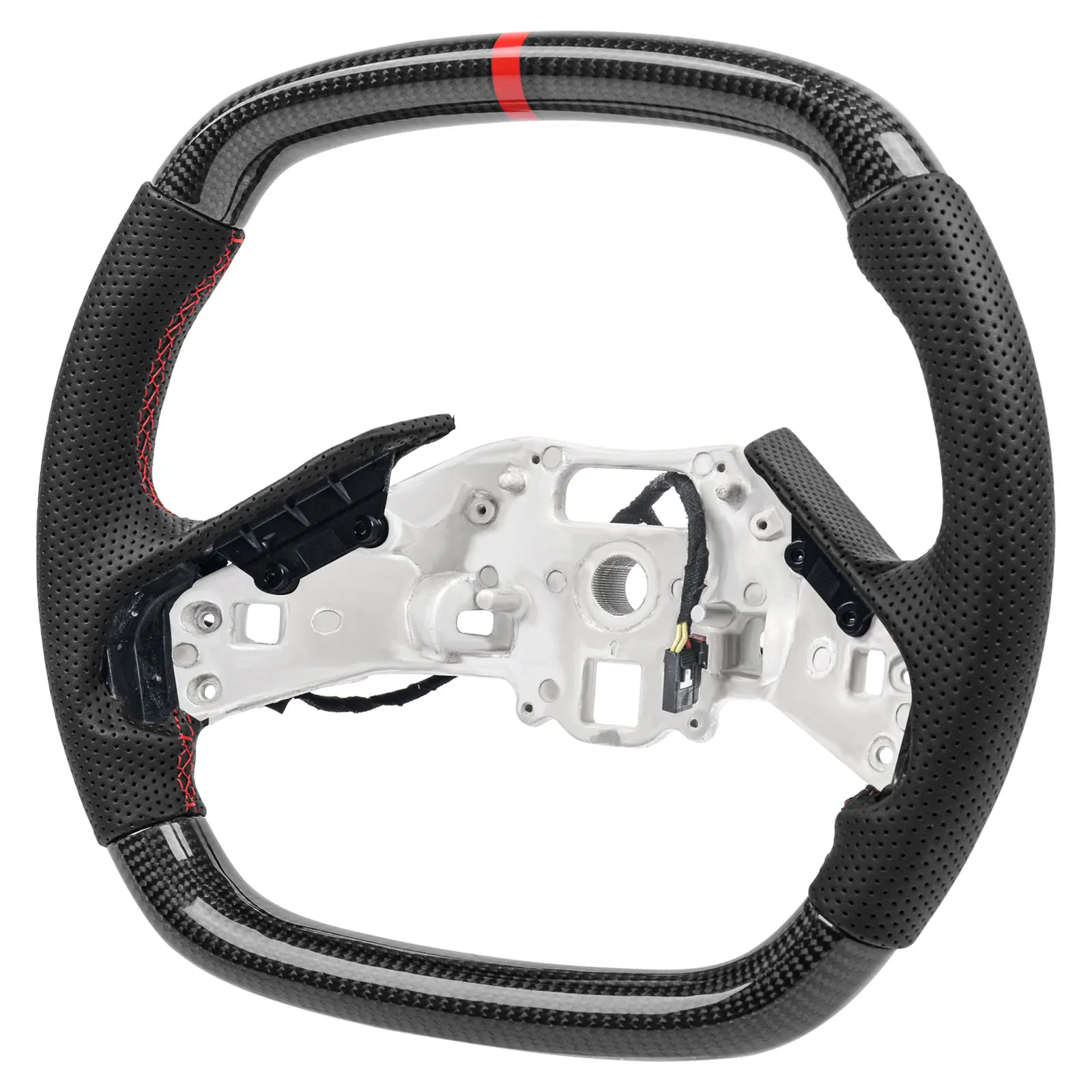 Real Carbon Fiber Steering Wheel For Chevrolet C8 Corvette Z51 Z06 2020 2021 2022 2023 2024 Heated Leather Racing Wheel
