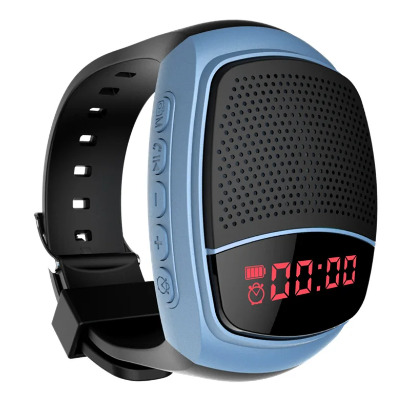 Reloj con Altavoz Bluetooth para exteriores, pantalla portátil, función De llamada manos libres, Radio FM, admite reproducción De tarjeta TF, nuevo