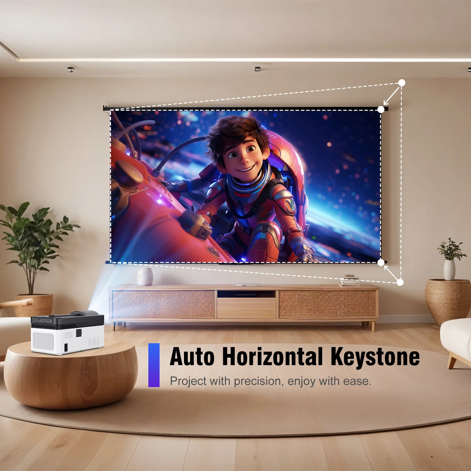 超短焦点 スマートプロジェクター HY450C大画面 ゲーム/映画に最適 マグキュービック 超短焦点 HY450 プロジェクター オートオフセット