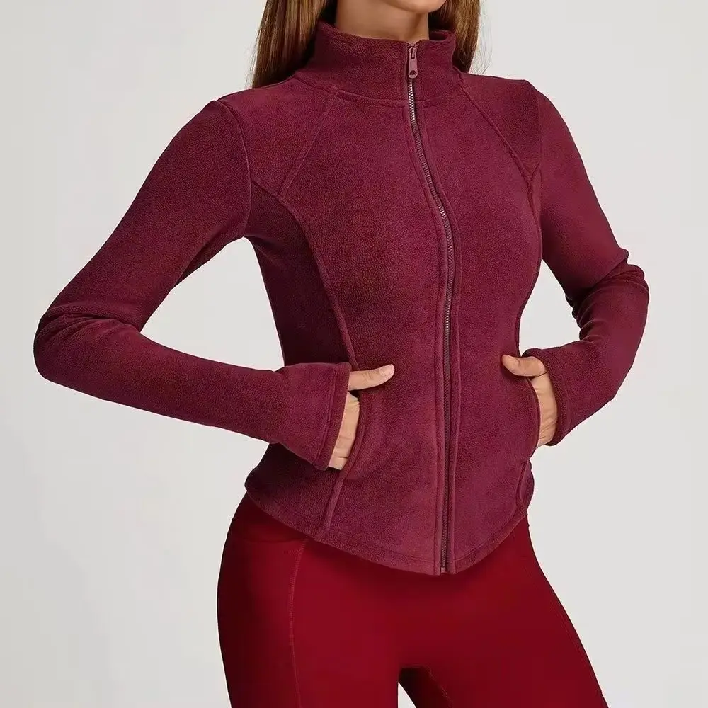 

Gym Quick-drying Yoga Train Autumn And Winter Jacket Sport Coat Elasticity Zipper Running Workout Jacket for Women Long Sleeve