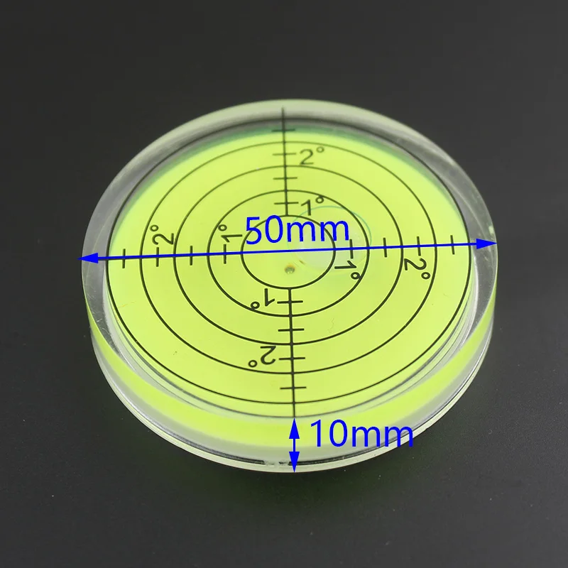Haccury 50*10mm Acrylic Circular Bubble Level Universal Horizontal Bead Spirit Leveler Multi Colors Level Measuring Instrument