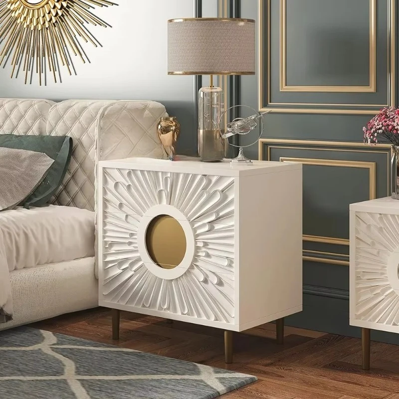 Hidden storage floating bedside table with compartment width 30cm modern