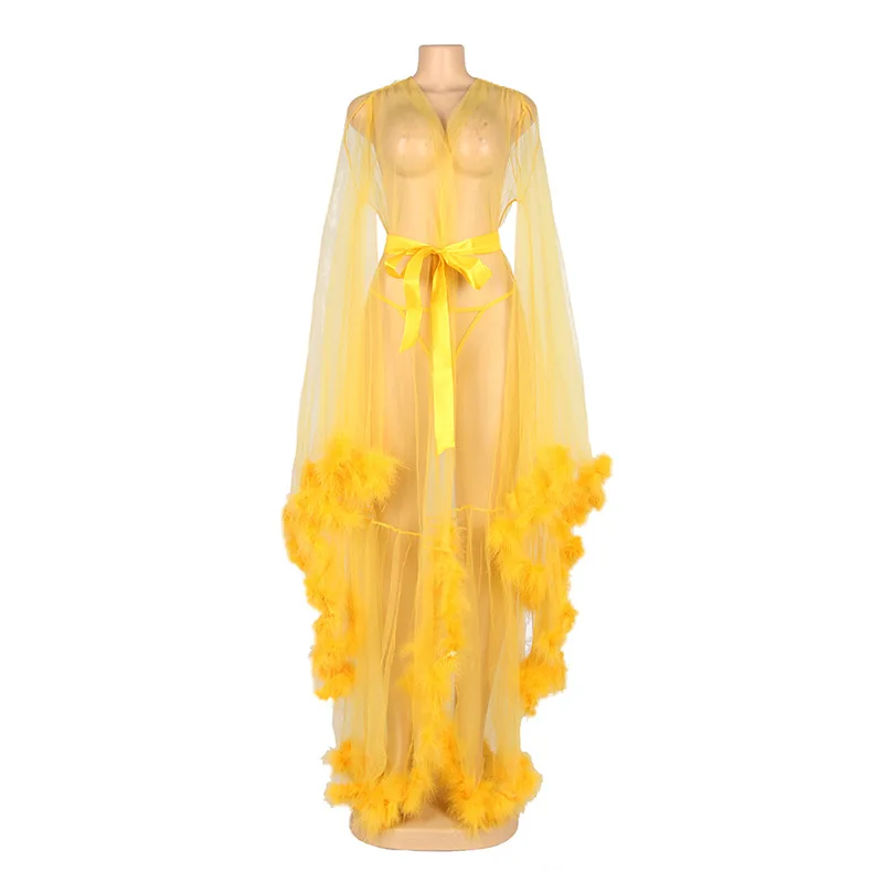 Women's Royal-style Nightgown, Lace Sexy Lingerie, Long Sleeve Sheer Lace Princess Nightgown Female Open Front Babydoll Lingerie