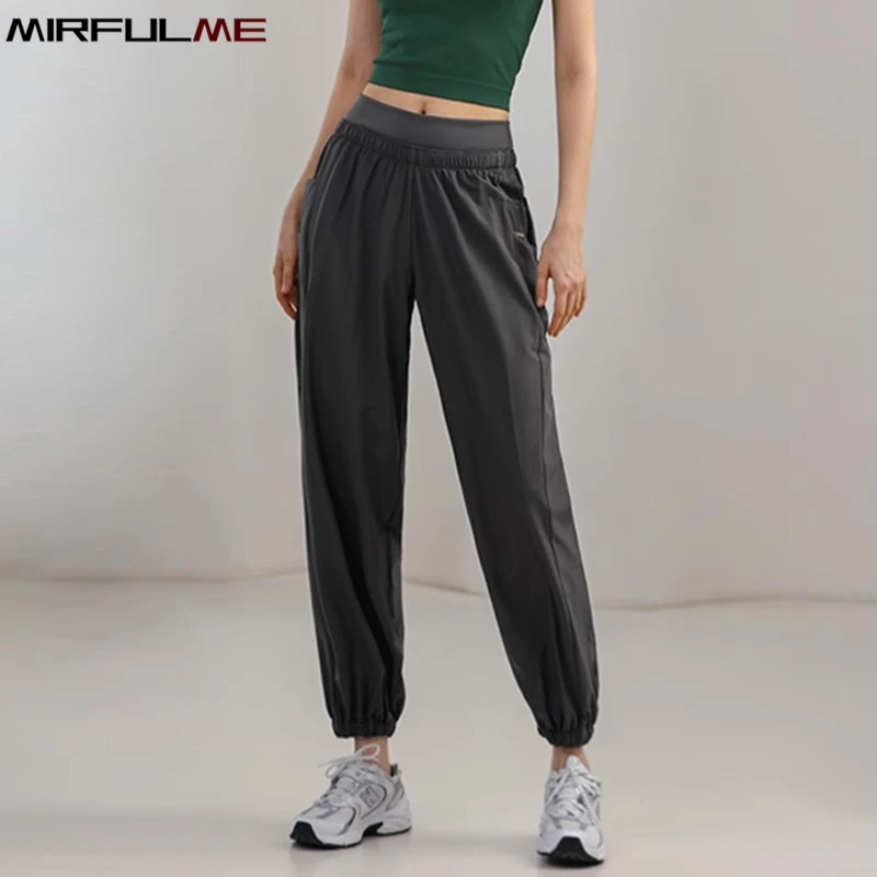 Women Loose Sports Pant High Waist Yoga Jogger Pants Quick Dry Running Jogging Trousers With Pocket Gym Fitness Sweatpants Femme