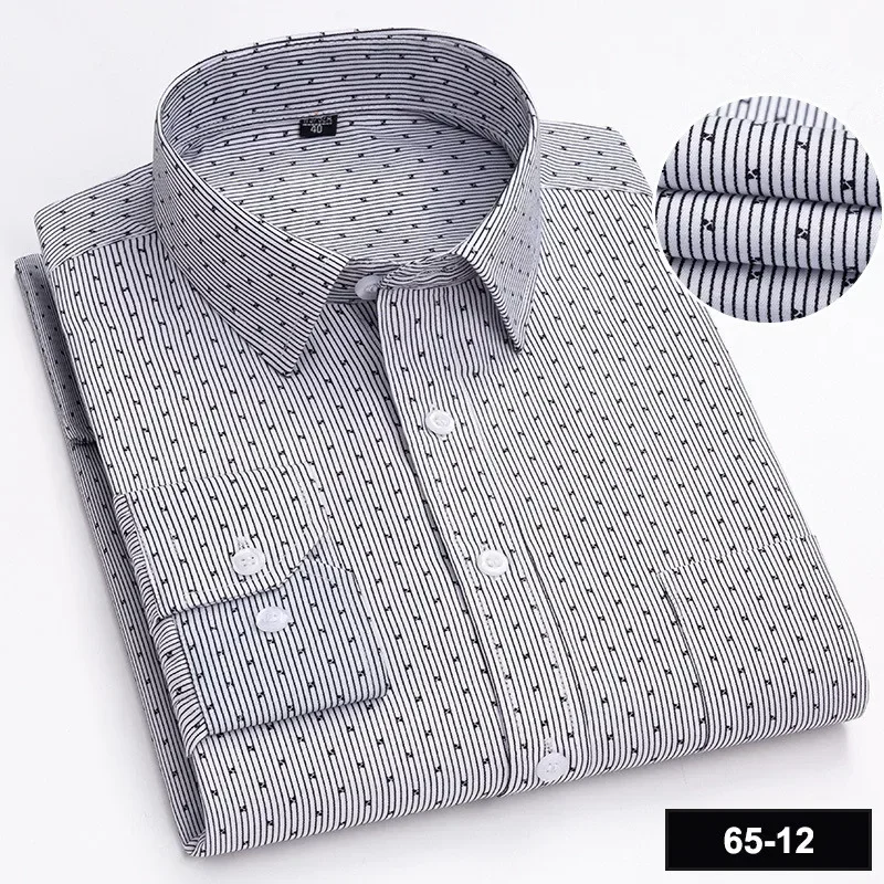 

High Quality Men's Long Sleeved Shirt, High Cotton Non Ironing Comfortable Printing Solid Color Business Formal Social Shirt 4XL