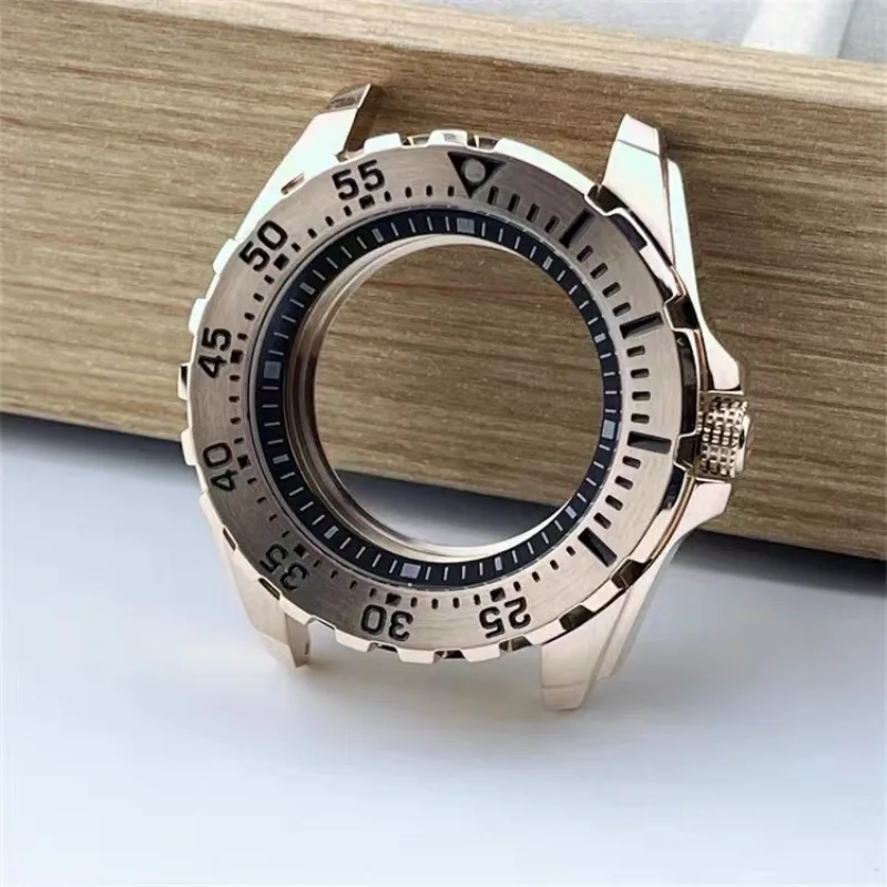 44MM Silver Stainless Steel Watch Case Orange Green Black Ring Watch Case Fit NH34 NH35 NH36 NH38 NH39 NH70 NH72 Movement