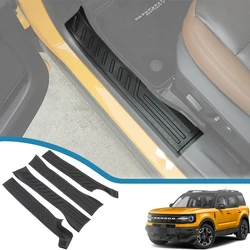 4PCS Rubber Car Door Sill Scuff Pedal for Ford Bronco Sport 2021-2024 Door Sill Entry Guards Plate Protector Interior Accessory