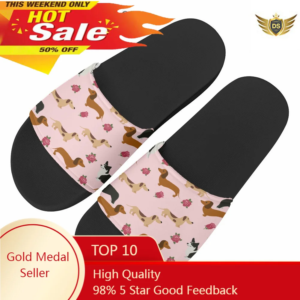 

Beach Walking Slippers Dachshund Dog Summer Out/Indoor Lightweight Slipper Ladies Designer Sandal Personalization Chanclas