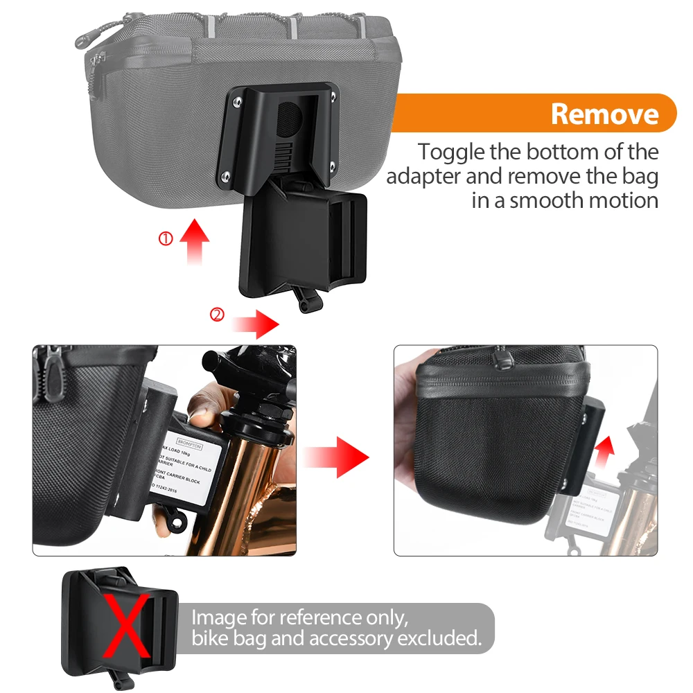 NEWBOLER 1-10 Stück Faltbarer Fahrrad-Schweinsnase-Taschenadapter für Brompton Fahrrad Vorderradträger-Adapter mit Schrauben für Vordertaschenhalterungen – Detail 7