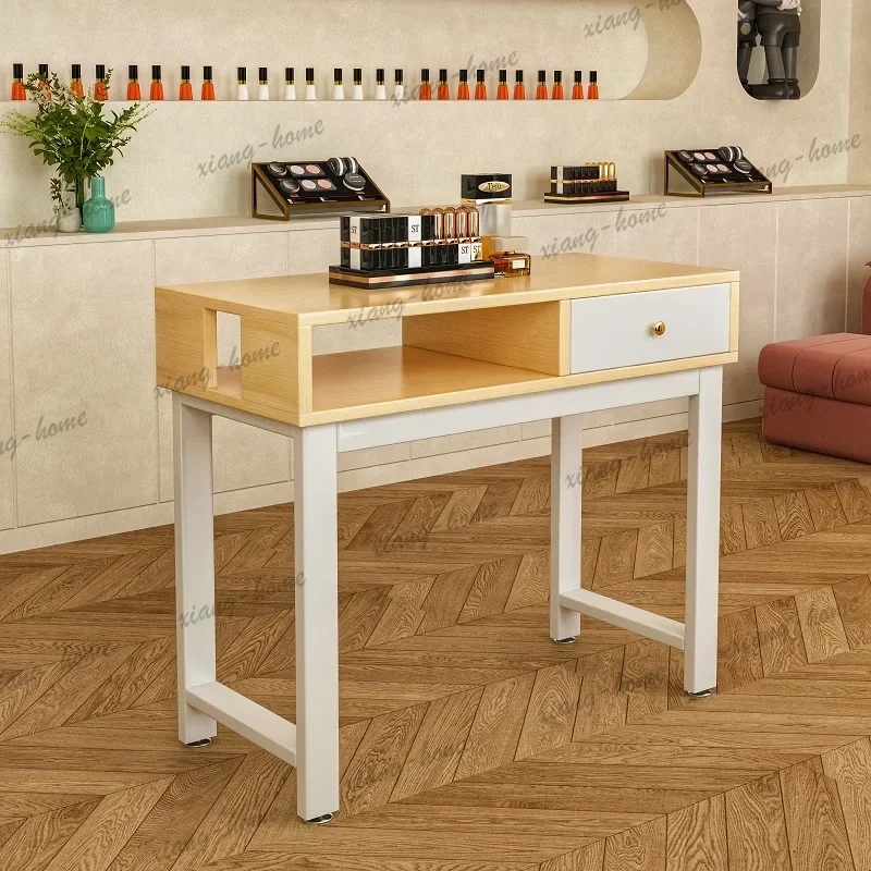 LJY Nordic Classic Nail Table Minimalist Elegant Aesthetic Trendy Nail Table Delicate Tidy Table De Manucure Salon Furniture