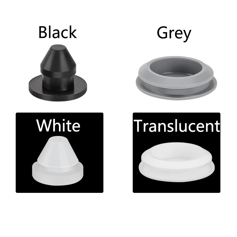 Hole Diameter 3/3.5/4/4.5/5/5.5/6/6.5mm T Type Hole Plug Cover Blanking End Cap Snap-on Silicone Plug Rubber Stopper T-plug Soft