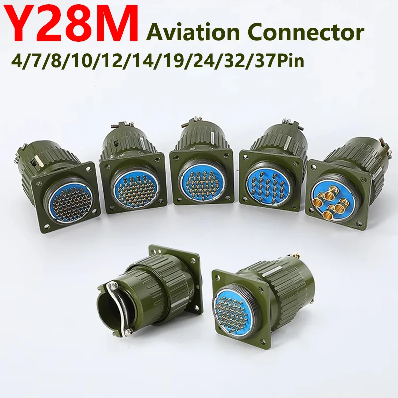 28mm Y28M YP28 4/7/8/10/12/14/19/24/32/37 Pin Aviation Plug Aviation Socket Cable Joint Aviation Connector Plug socket