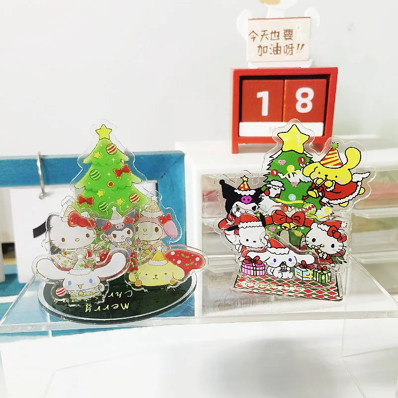 Hello Kitty Acrylic Standing Kuromi Pochacco Cinnamoroll Room Tabletop Decor Melody Christmas Ornament Display Kids Gifts Ins