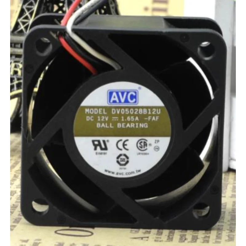 AVC DV05028B12U 용 쿨러 선풍기, 3 선 더블 볼 냉각 선풍기, 12V 1.65A, 5cm 5028, 50x50x28mm, 신제품